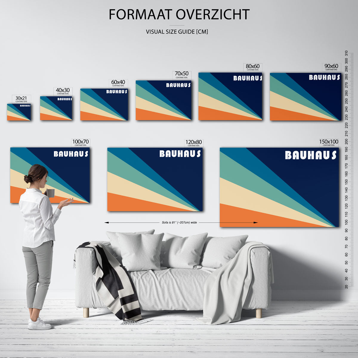 Vorm en kleurvlakken – geometrische poster in Bauhaus-stijl van WallArtistic