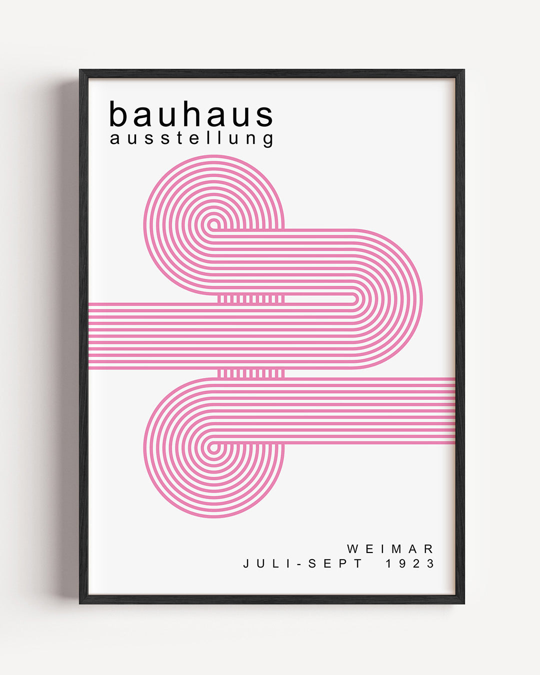 Lijnen en cirkelpatronen – staande Bauhaus poster als wanddecoratie