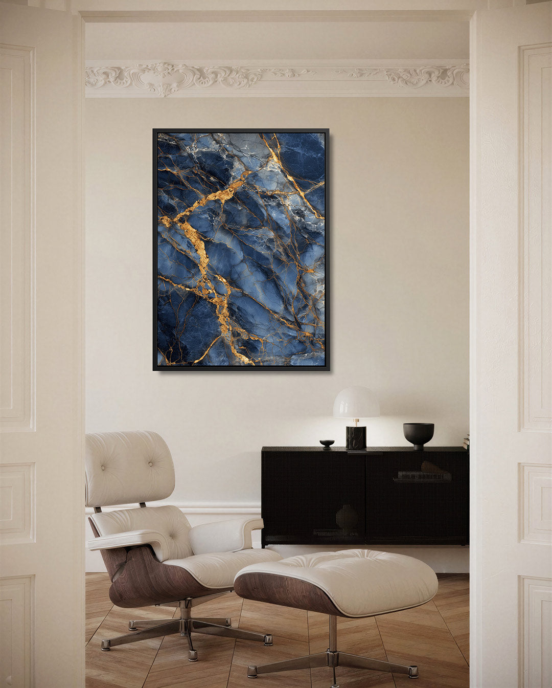 Dynamische marmerstructuur – moderne staande wandkunst