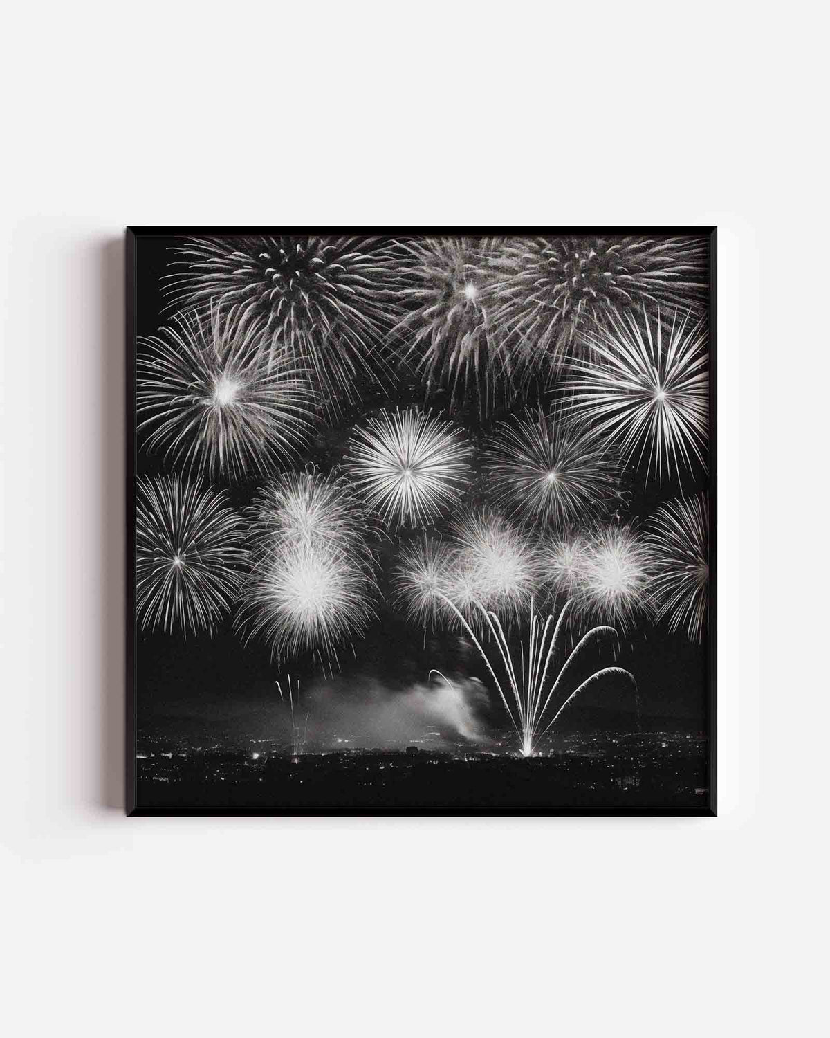 Vuurwerk explosie – kerst vierkante poster als wanddecoratie