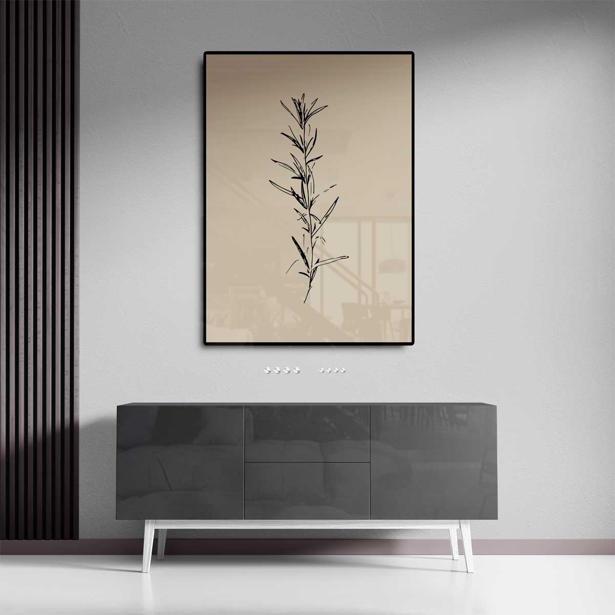 Elegante Botanische Schets – staand kunstwerk voor modern interieur