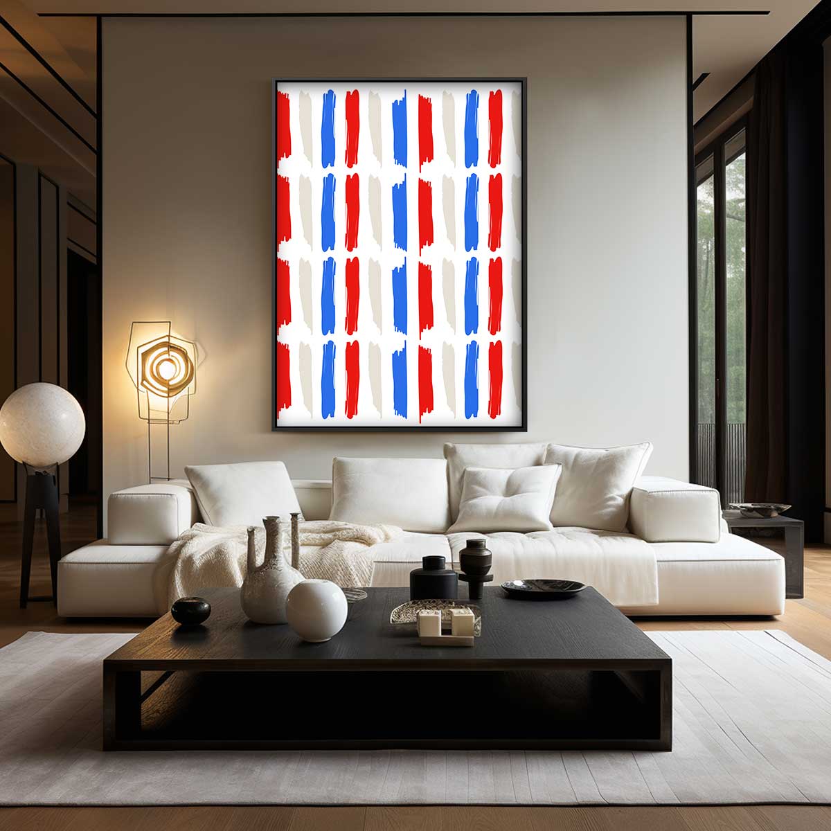 Kleurrijke Strepen – modern portret kunstwerk van WallArtistic