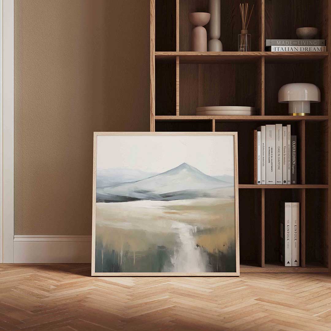 Berglandschap – vierkante wanddecoratie met kleur en vorm van WallArtistic