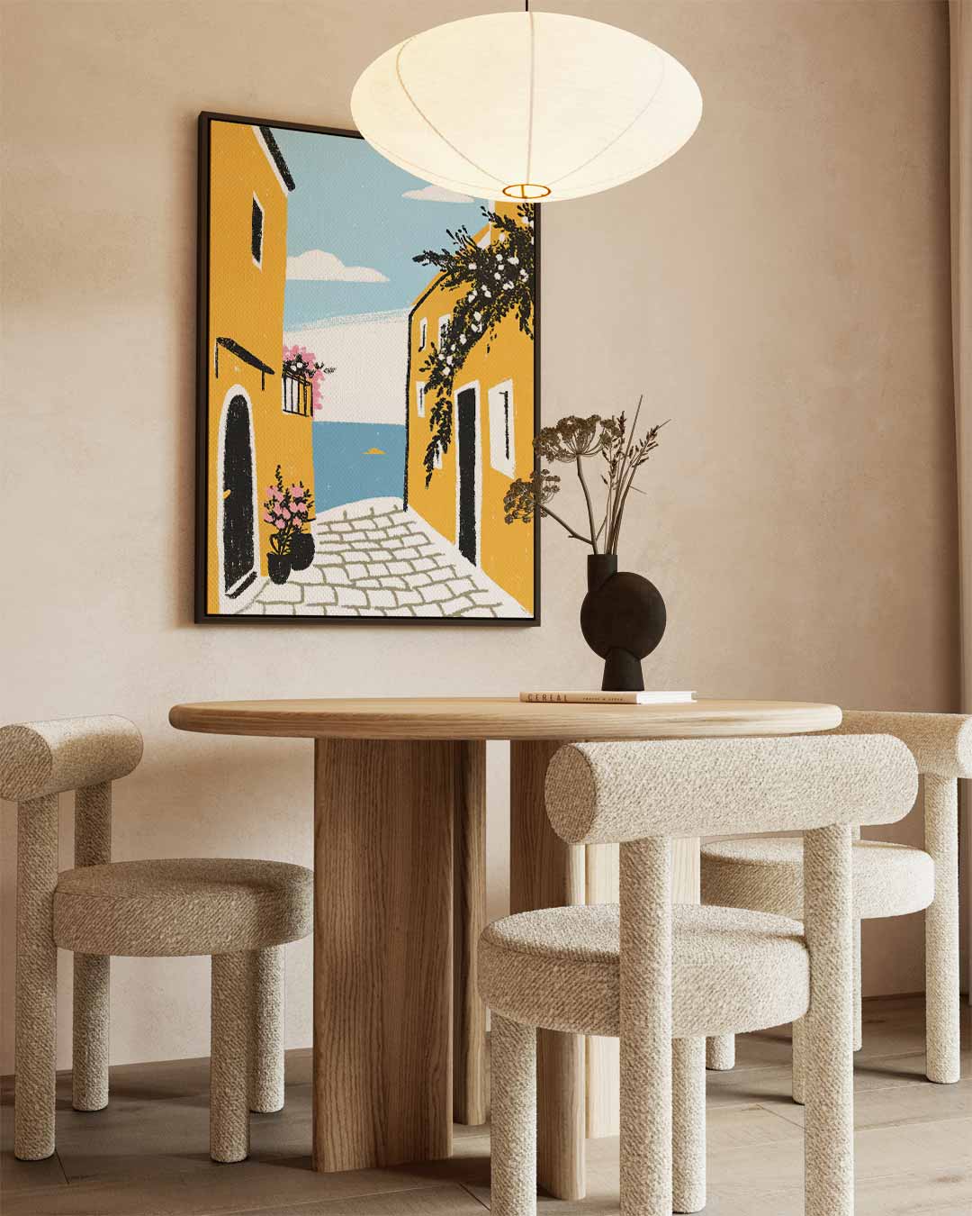 Zonnige Straat naar de Zee – staand kunstwerk voor modern interieur
