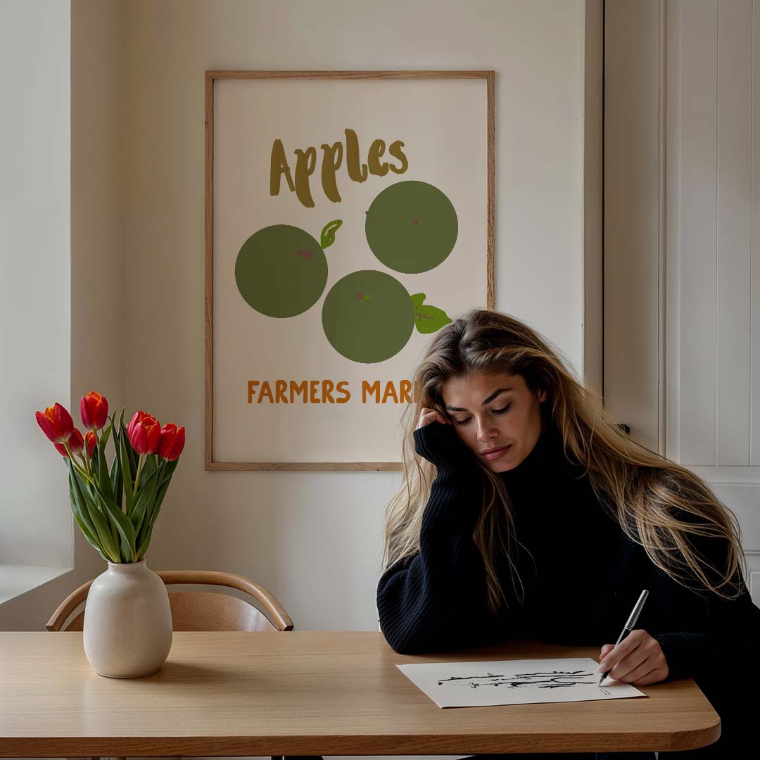 Boho Appel Markt – staande zomer wanddecoratie van WallArtistic