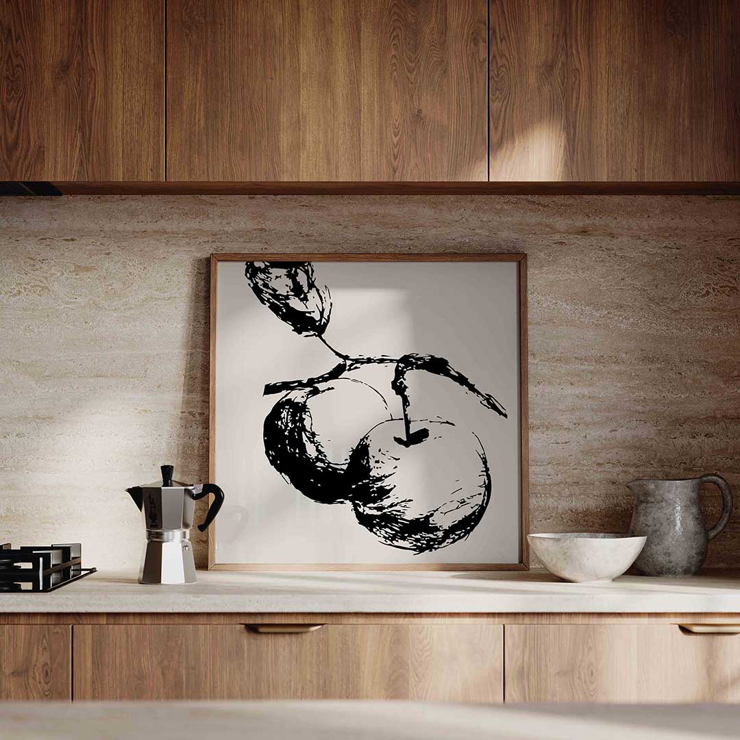 Twee appels – culinaire wandkunst als vierkante poster