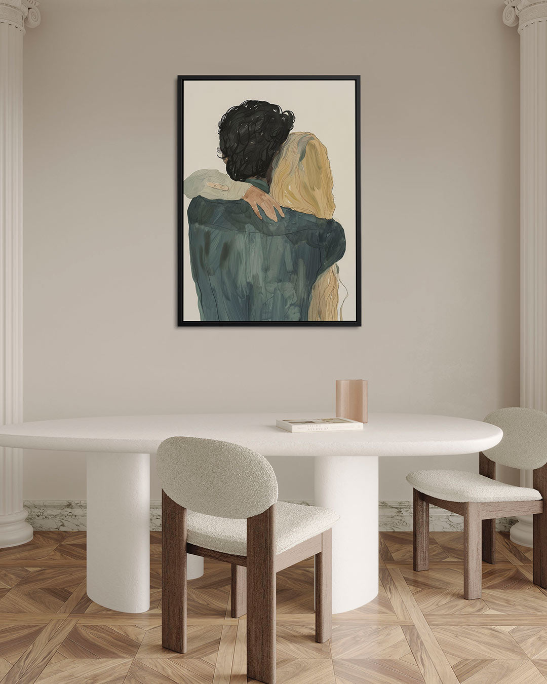 Omarmende figuren – Wanddecoratie kunstwerk – alternatieve weergave van het kunstwerk