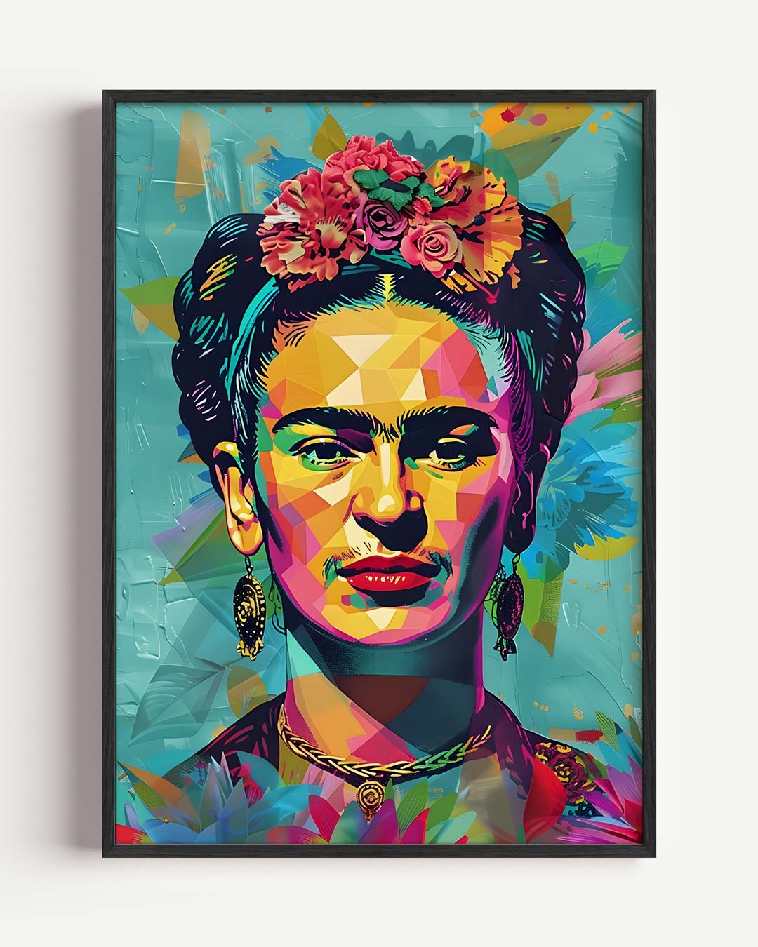 Kleurrijke Vrouwelijke Kracht – Popart en Streetart portret poster als wanddecoratie