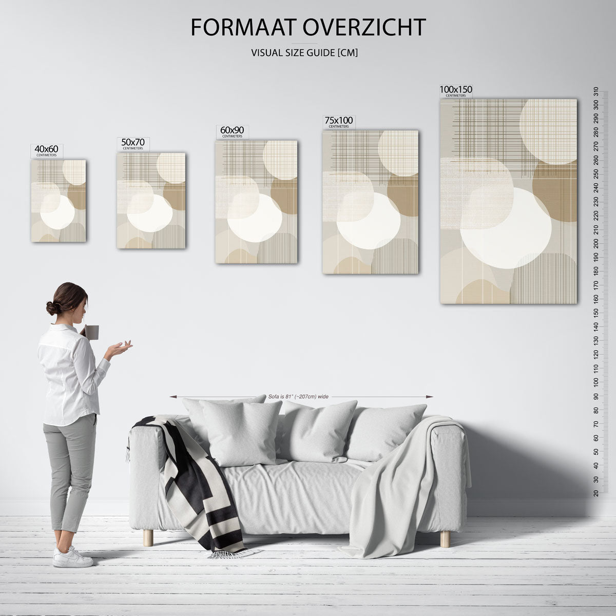 Organische vormen en lijnen – staande wanddecoratie van WallArtistic