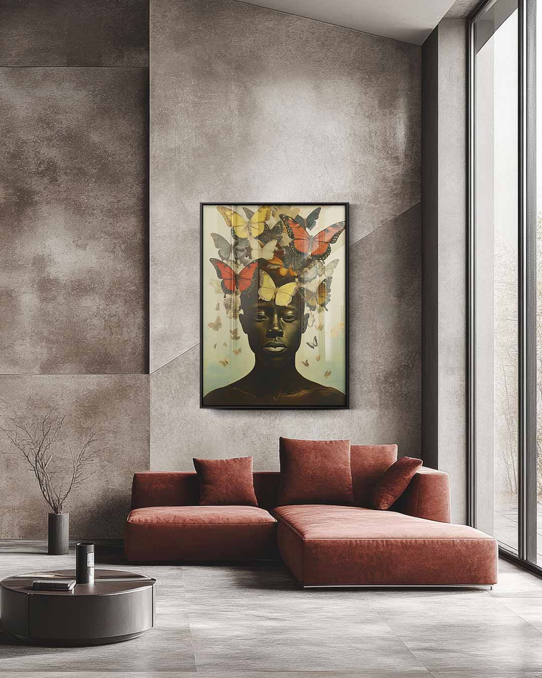Vlinder Transformatie – staande wandkunst voor woonkamer of interieur