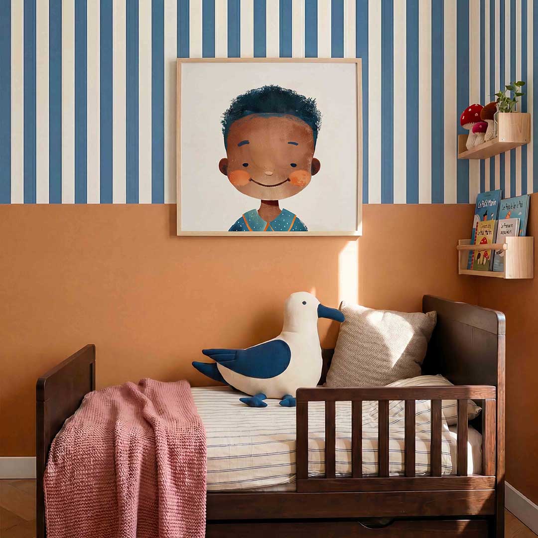 Lachend kind – kids poster in vierkant formaat
