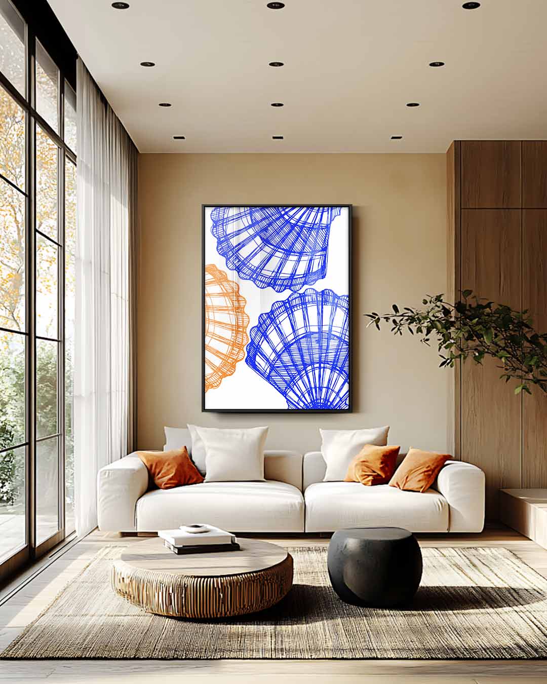 Zomerse Schelppatronen – staand kunstwerk voor modern interieur