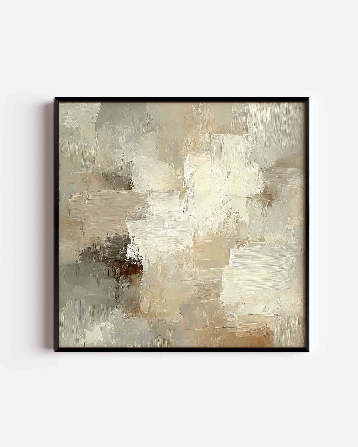Abstracte beige vlakken – abstracte textuur vierkante poster als wanddecoratie