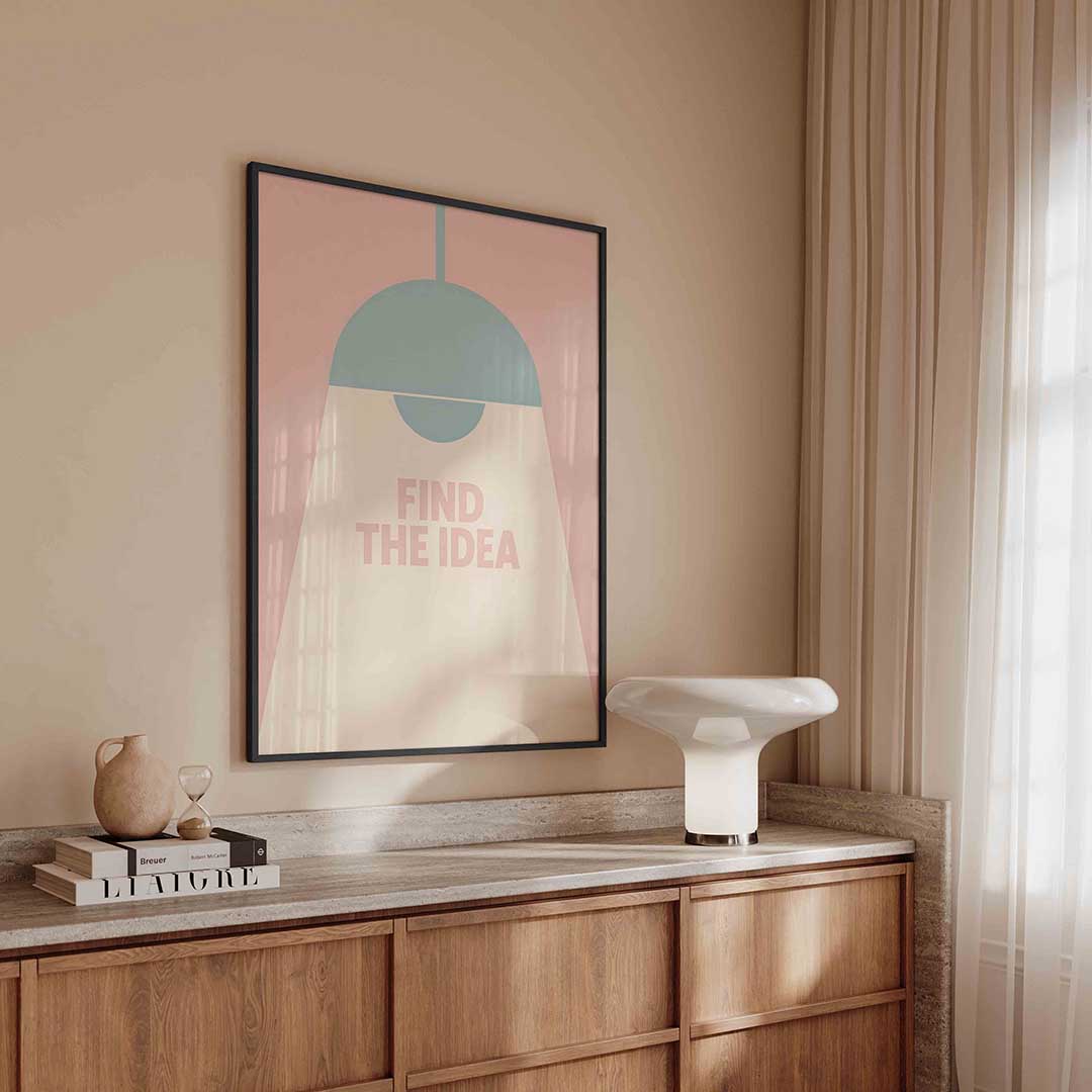 Lamp en tekst – urban poster in staand formaat