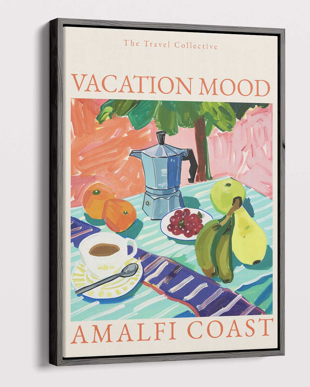 Vakantiestemming aan de Amalfikust – canvas wanddecoratie in portret formaat