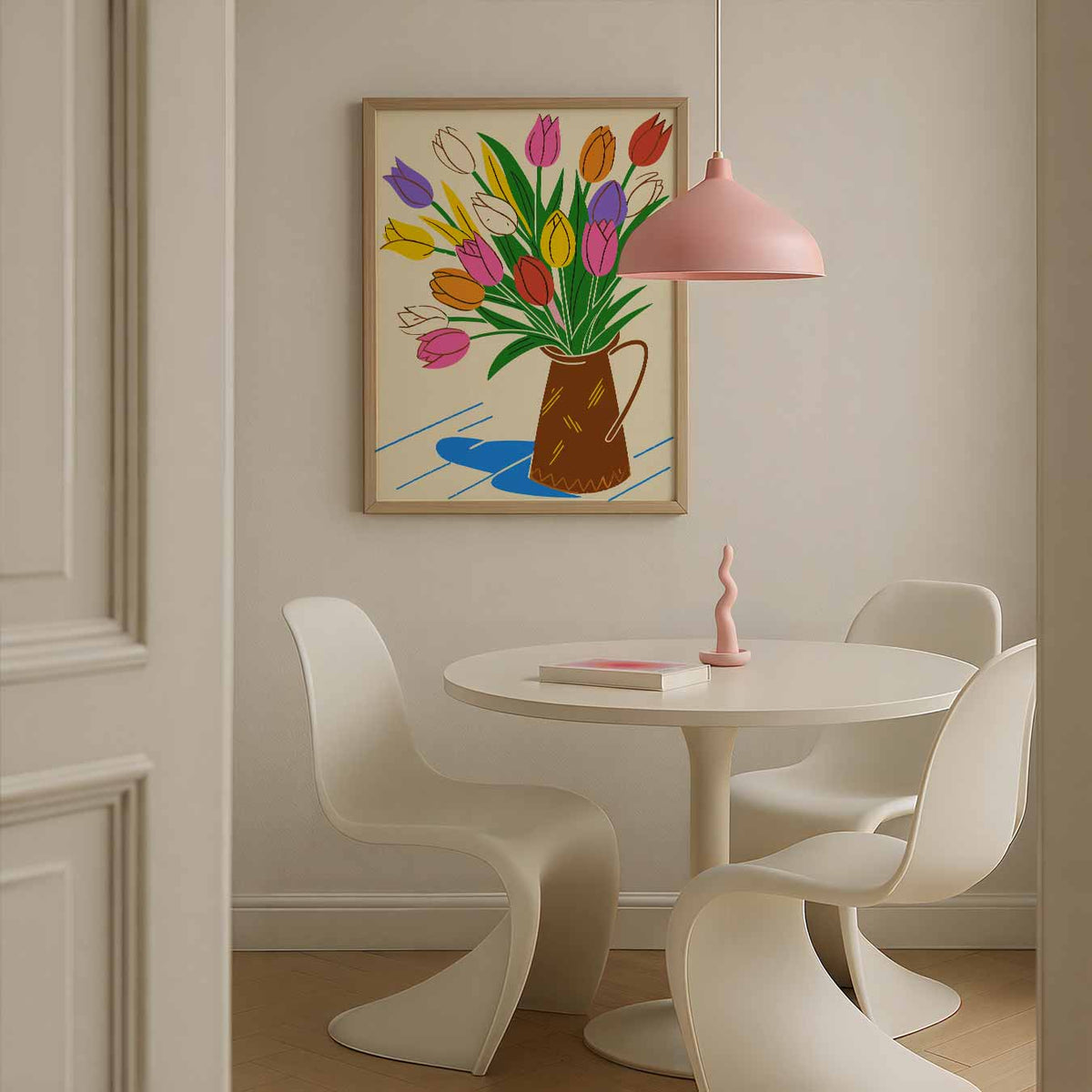 Vrolijke Tulpenposter – bloemen poster in staand formaat