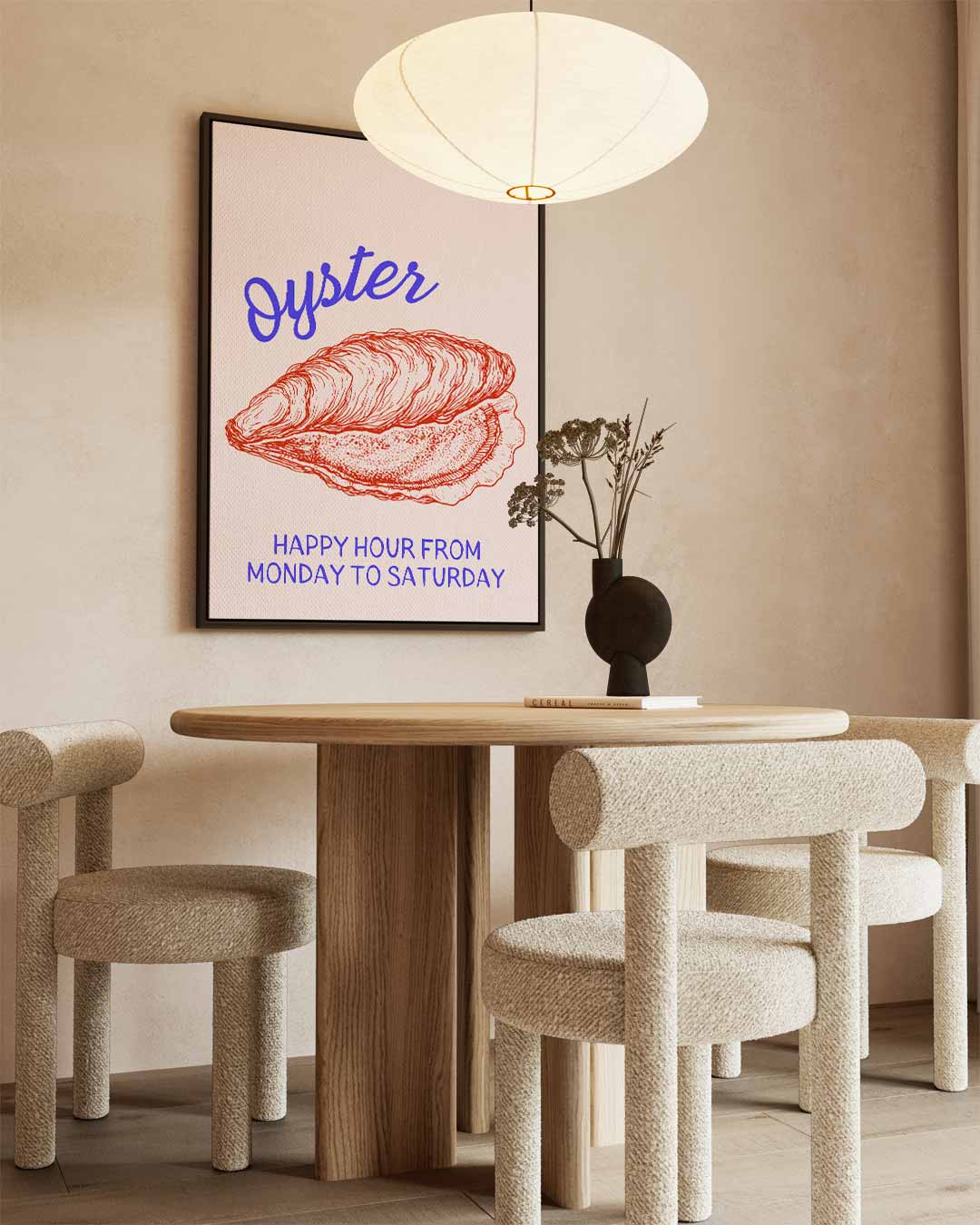 Oester Illustratie – canvas wanddecoratie in portret formaat