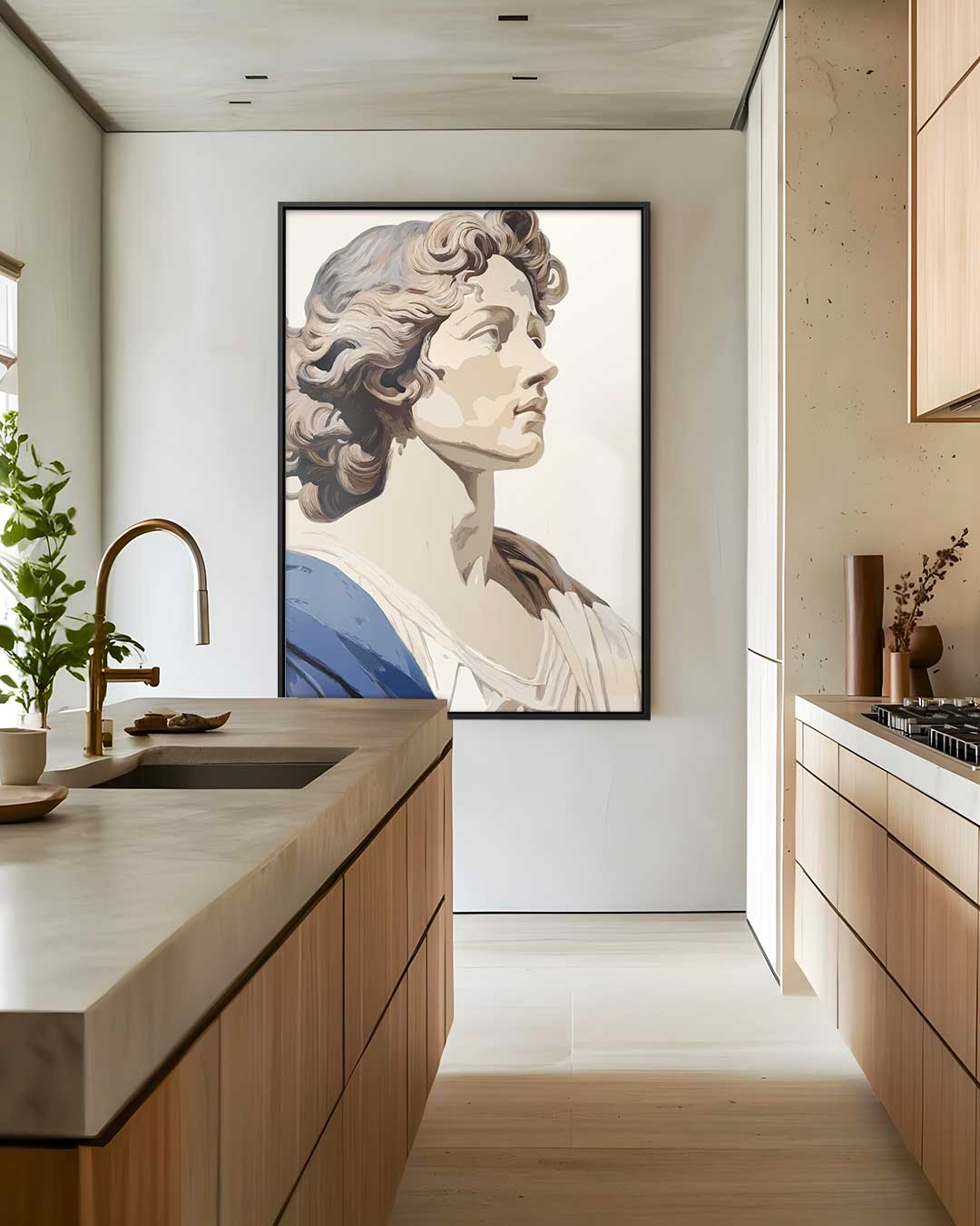 Stijlvolle Klassieke Buste – modern portret kunstwerk van WallArtistic