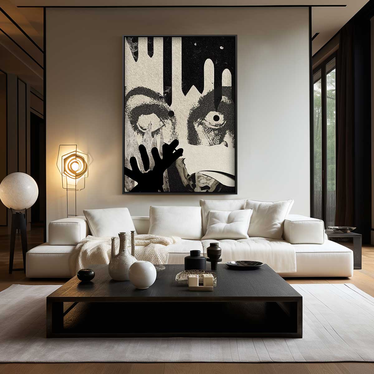 Intrigerende Blik Collage – staand kunstwerk voor modern interieur