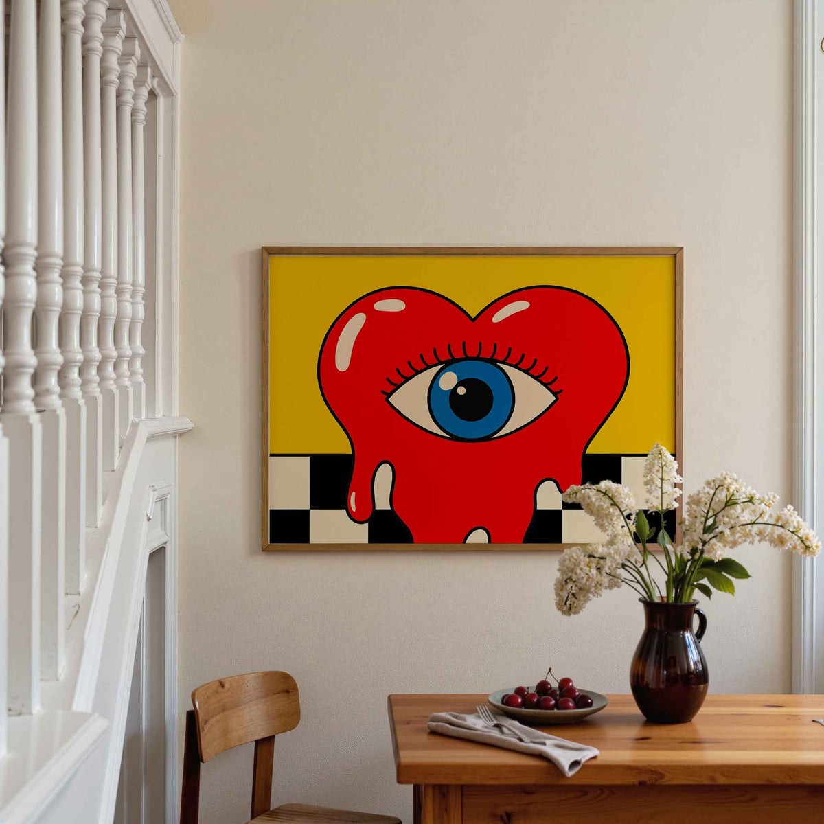 Oog in hart – moderne poster in liggend formaat