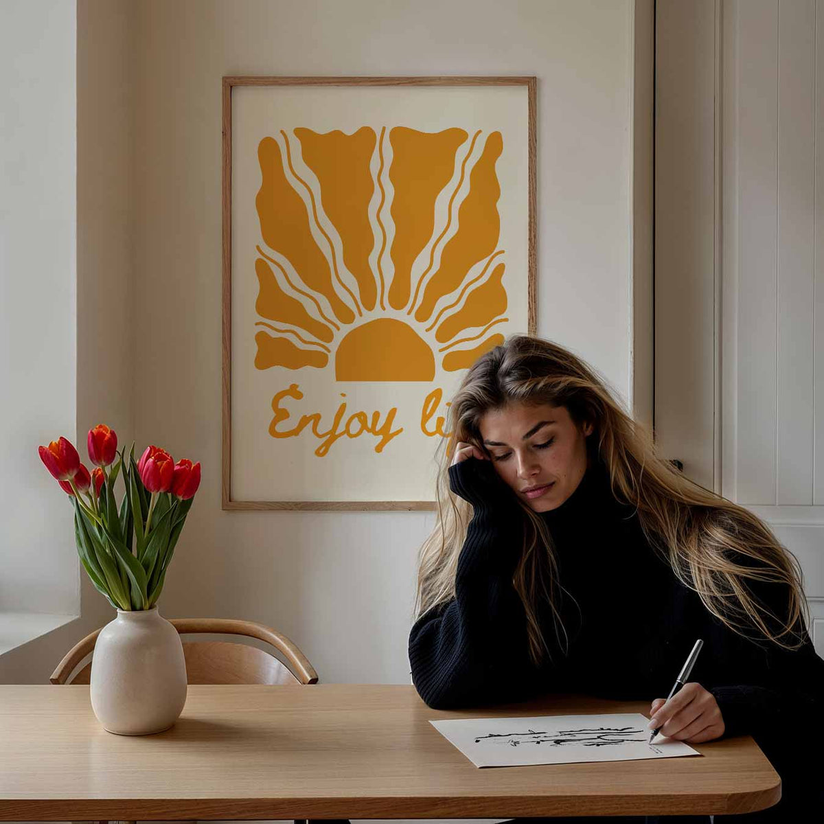 Geniet van het Leven – Popart poster als moderne urban wanddecoratie