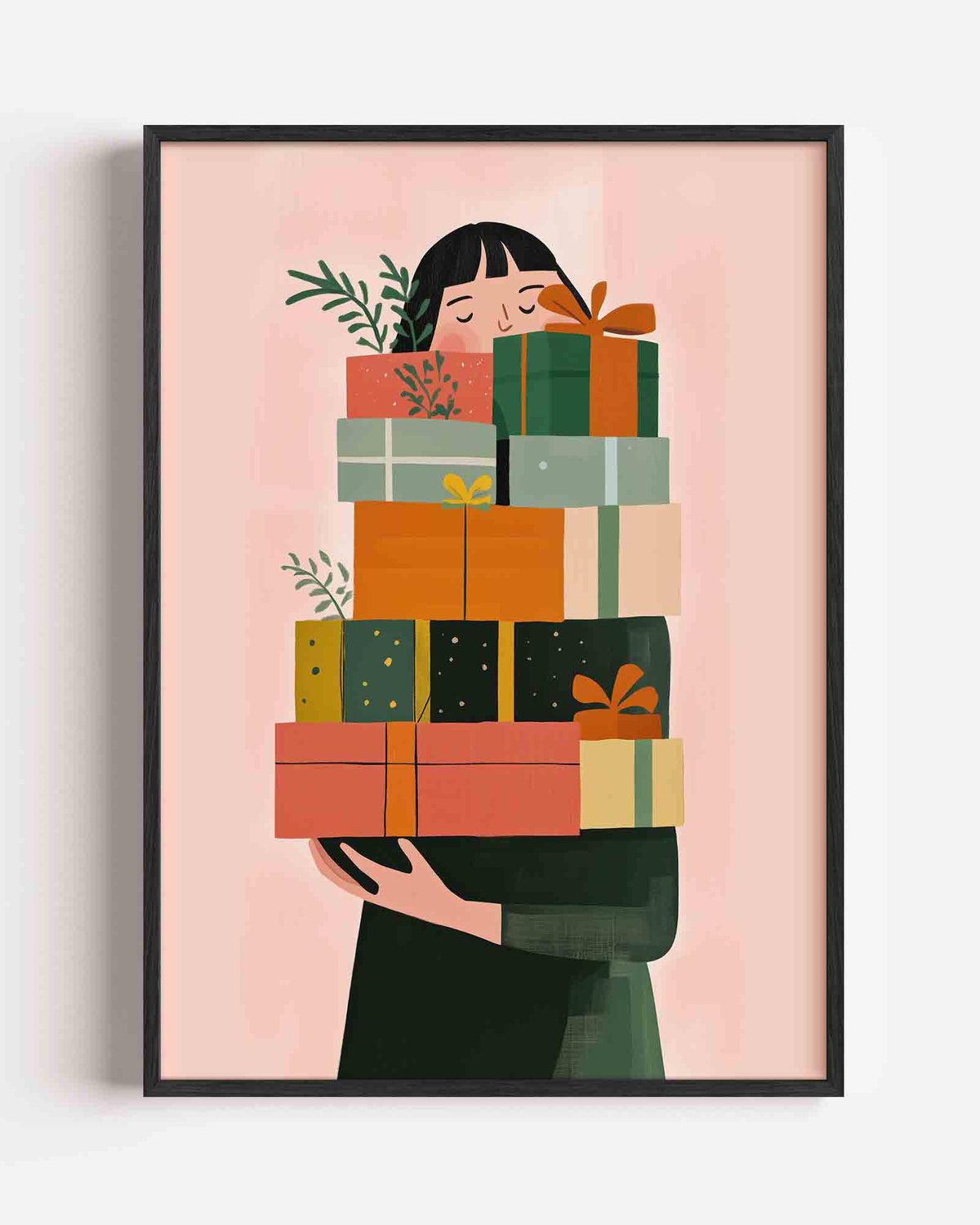 Stapel cadeaus – kids portret poster als wanddecoratie