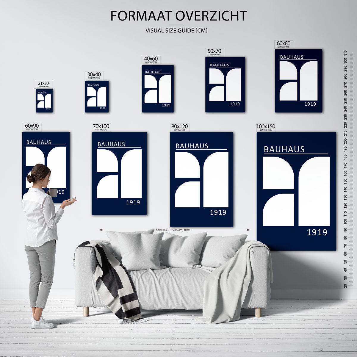 Vorm en balans – geometrische poster in Bauhaus-stijl van WallArtistic