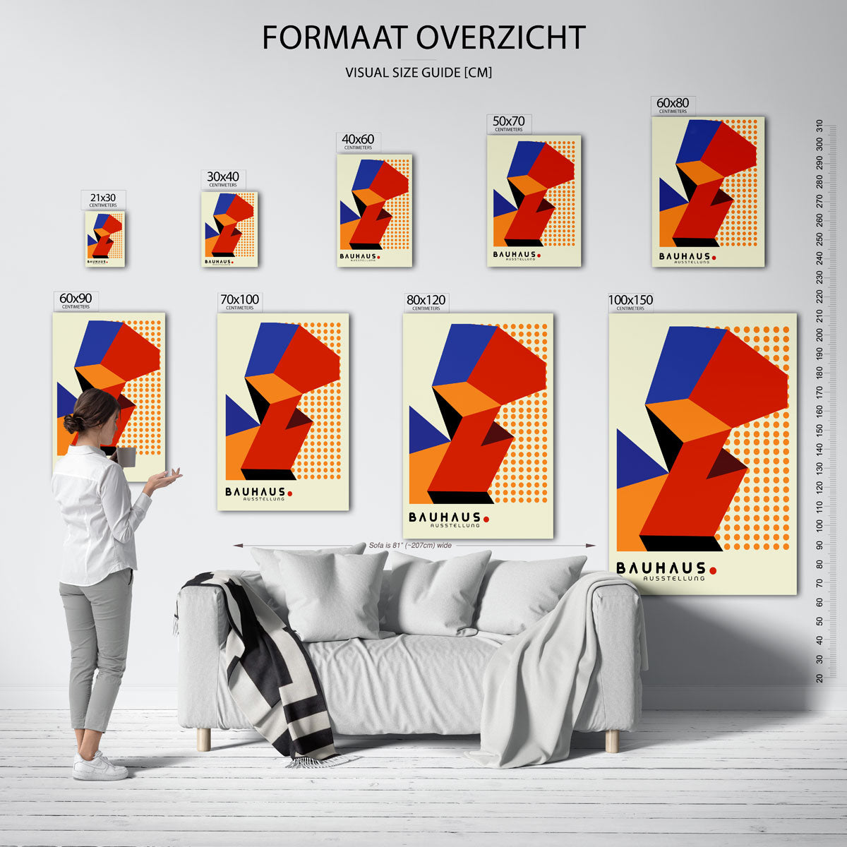 Vorm en kleur – geometrische poster in Bauhaus-stijl van WallArtistic