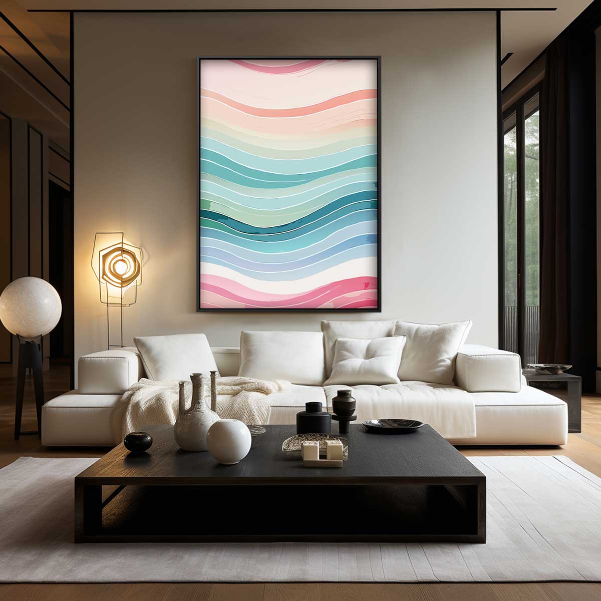 Golvende Kleurenpracht – modern portret kunstwerk van WallArtistic