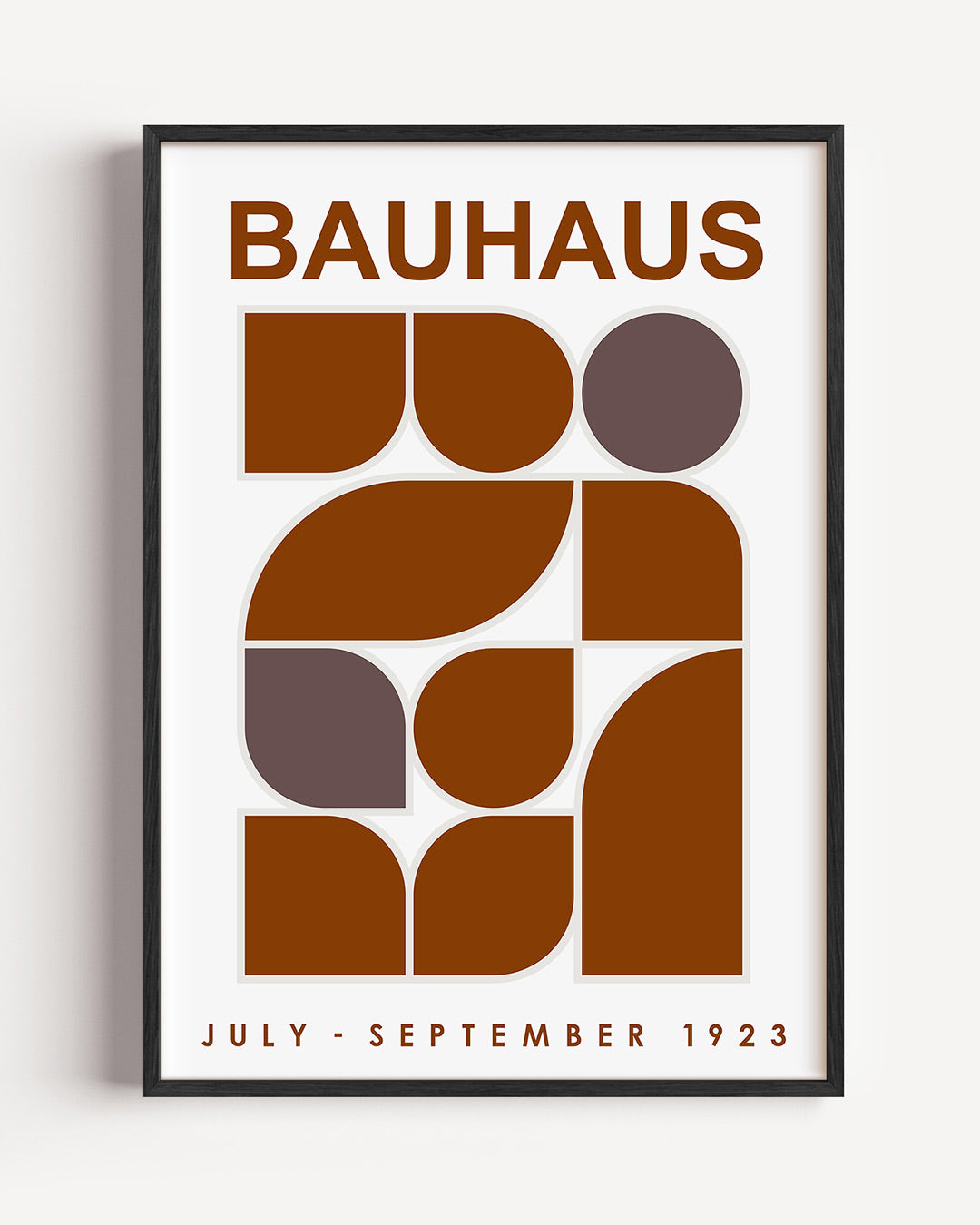 Vormritme en kleur – staande Bauhaus poster als wanddecoratie