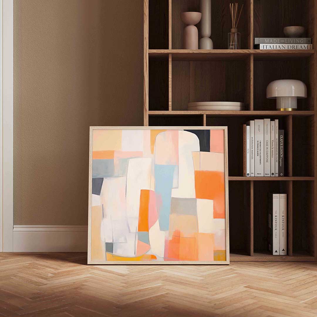 Abstracte vormen – kleurrijke vierkante wanddecoratie van WallArtistic