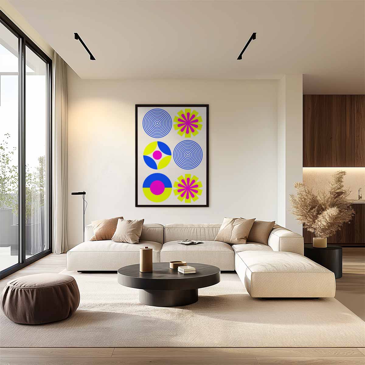 Kleurrijke Cirkelpatronen – plexiglas wanddecoratie in portret formaat