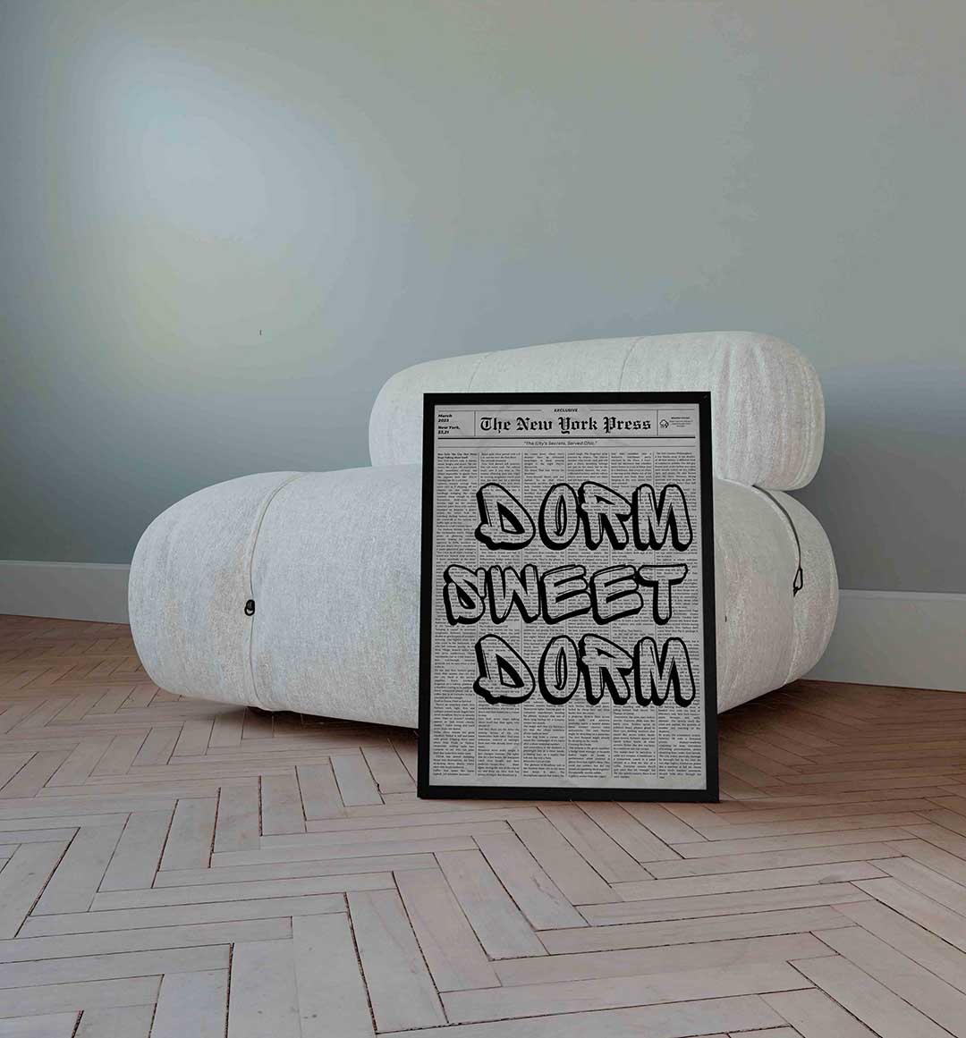 Dorm sweet dorm – Pop Art wandkunst als portret poster