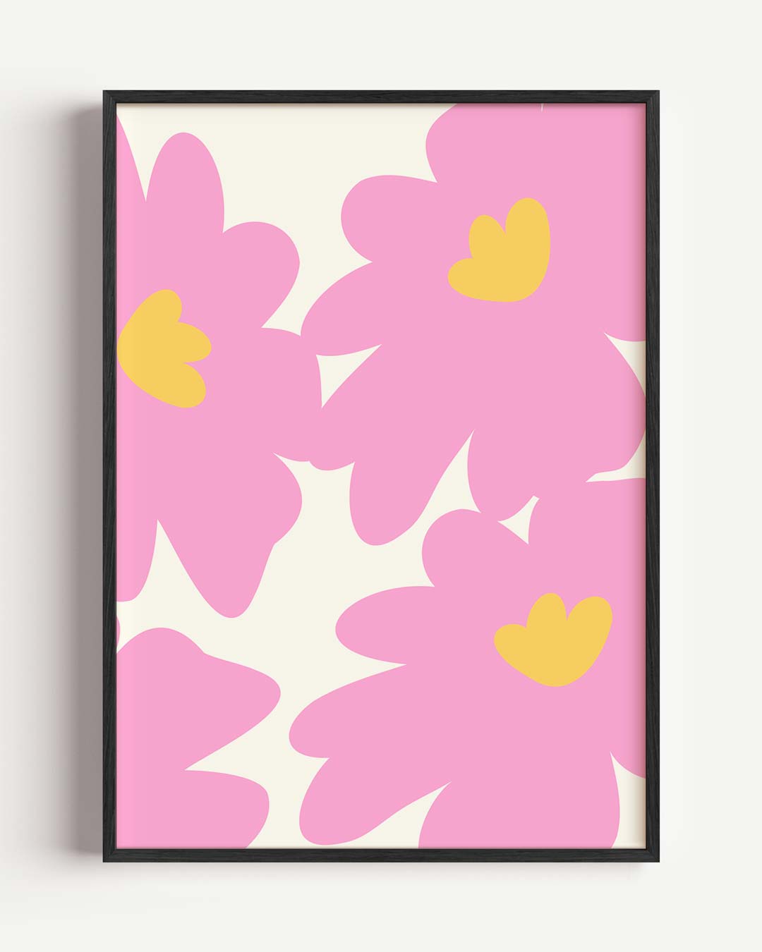 Roze Bloemen Abstract – bloemen portret poster als wanddecoratie