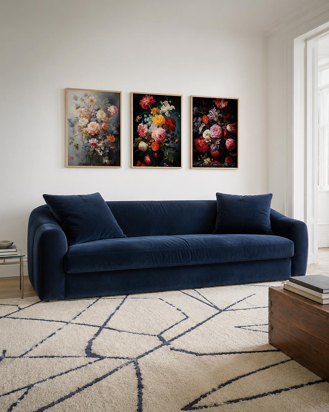 Bloemenpracht driedelige posterset – deze driedelige postercombinatie toont een weelderige
