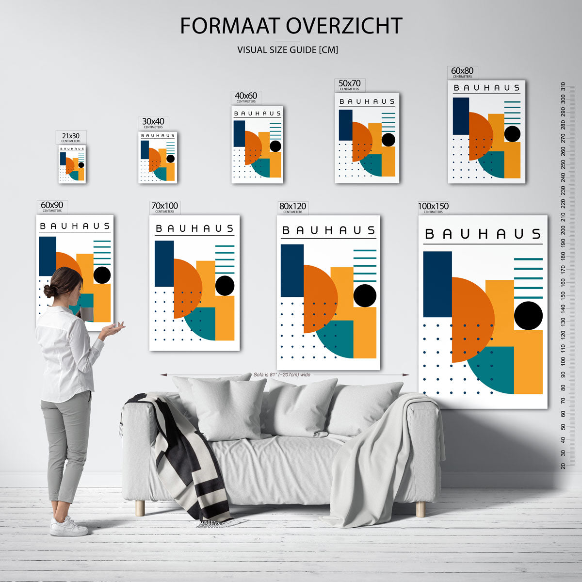 Vormen en vlakkenspel – geometrische poster in Bauhaus-stijl van WallArtistic