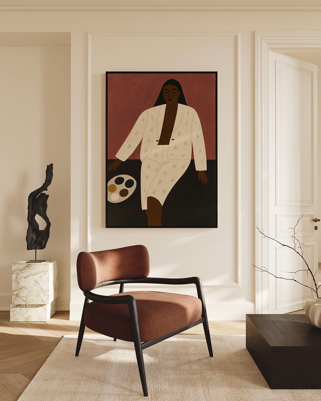 Geometrische compositie – staande wanddecoratie