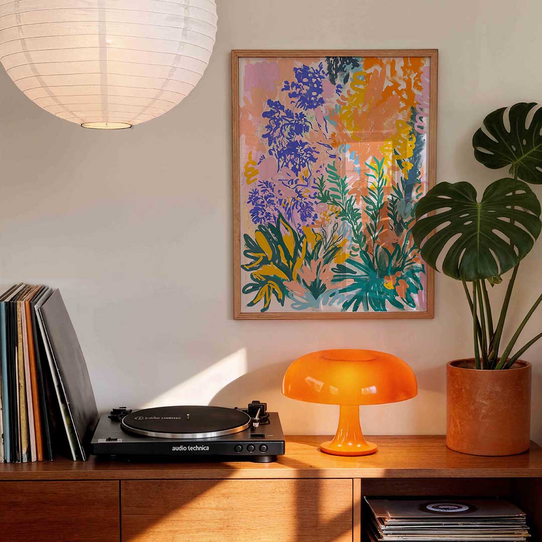 Botanische kleurenexplosie – staande bloemen wanddecoratie van WallArtistic