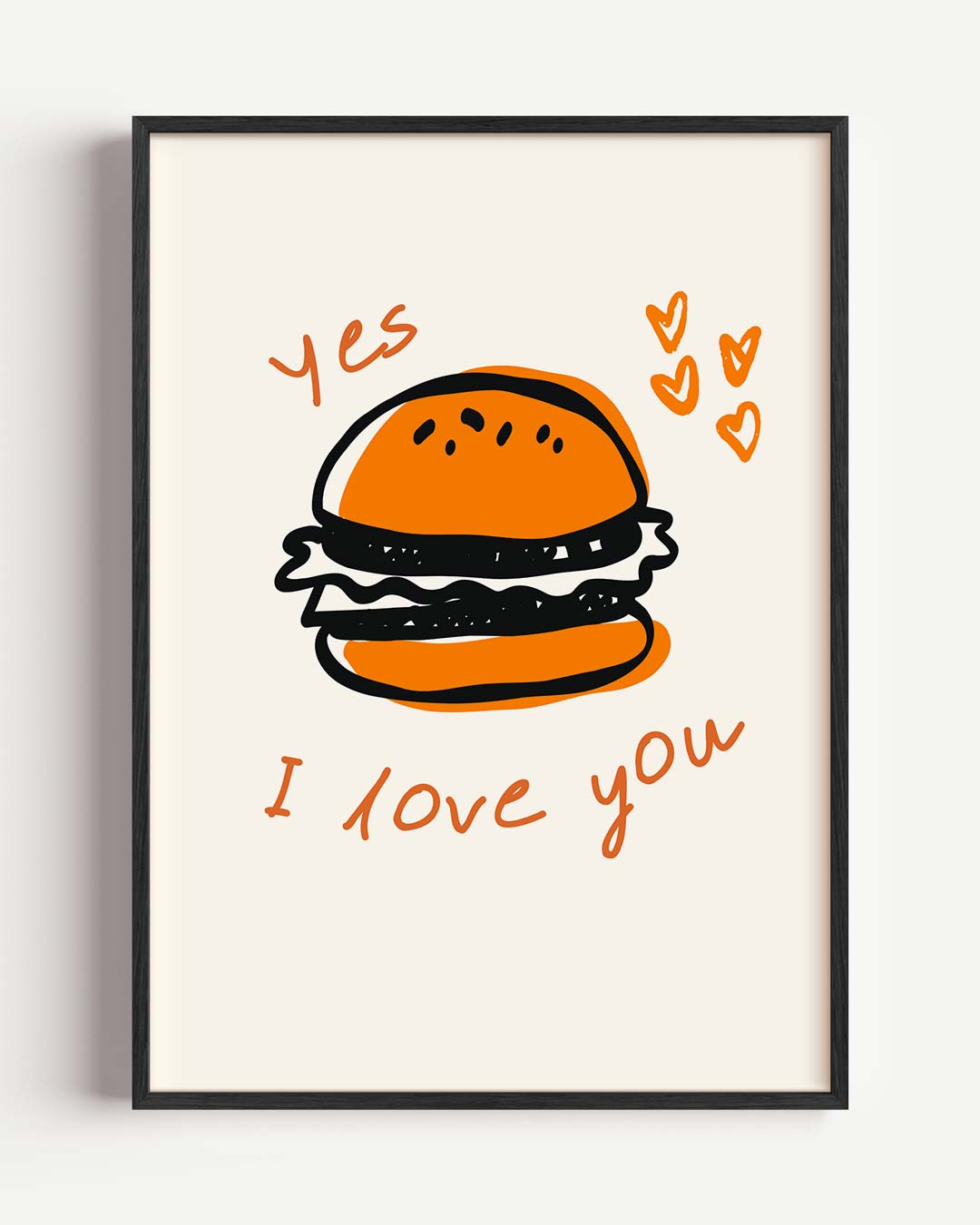 Liefdevolle Burger – keuken portret poster als wanddecoratie