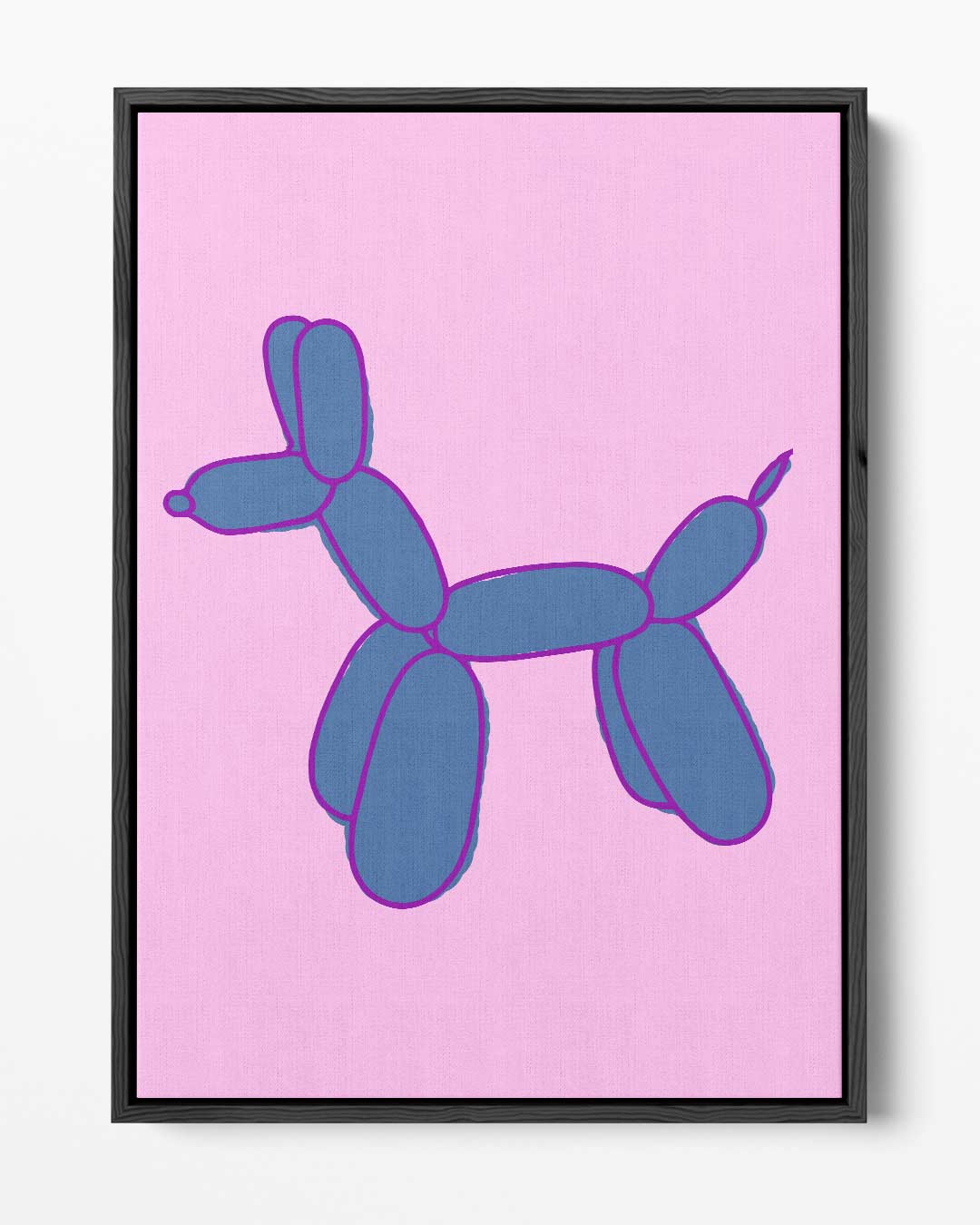 Vrolijke Ballonhond in Blauw – portret kunstwerk als wanddecoratie