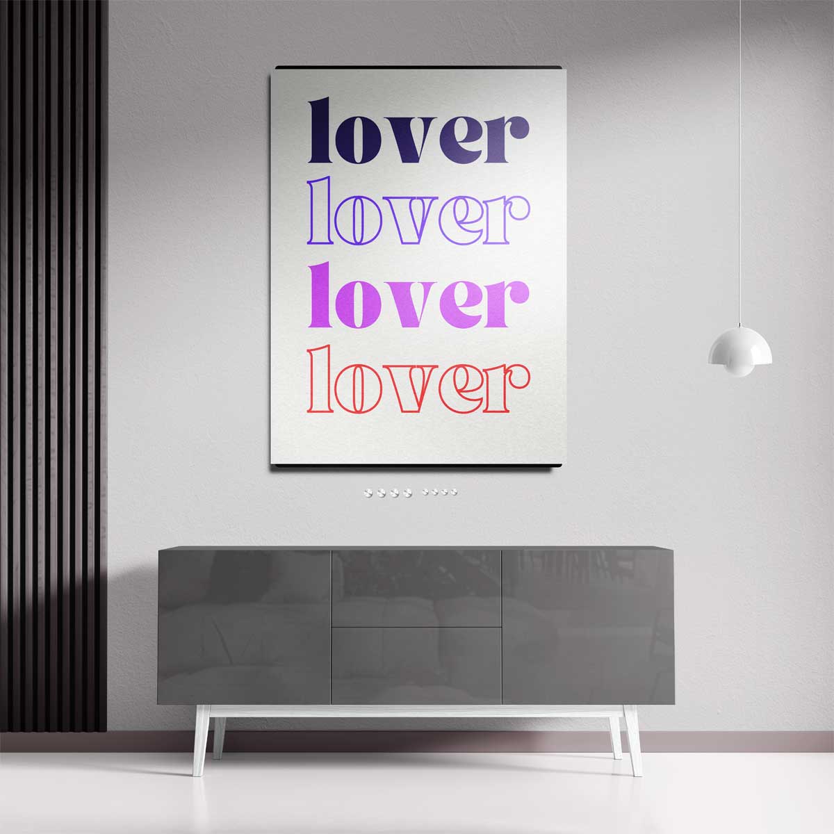 Kleurrijke Typografie – staand kunstwerk voor modern interieur