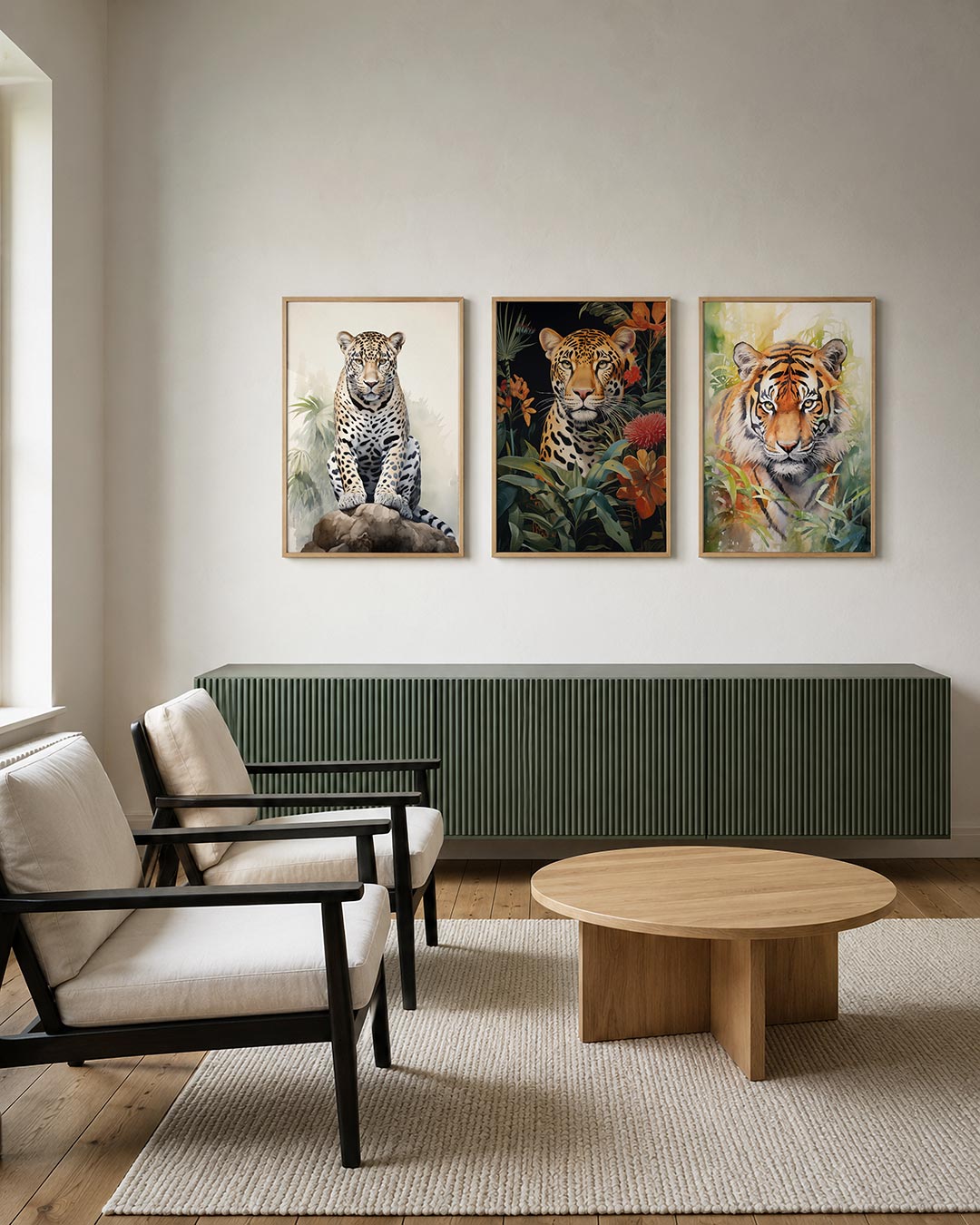 Abstract posterset – tweede productweergave – een abstracte posterset met donkere tinten en een rustige