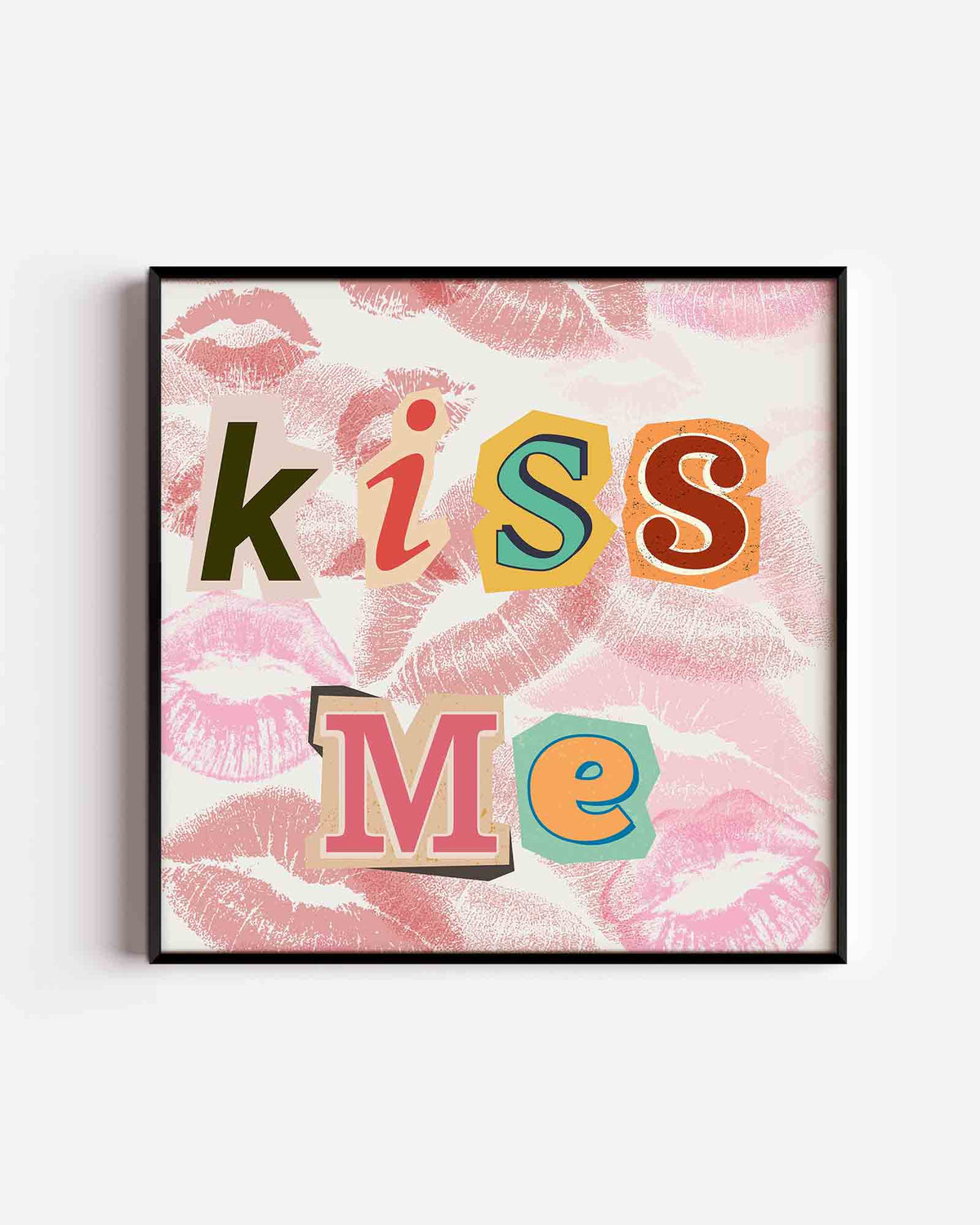 Kiss me – Pop Art vierkante poster als wanddecoratie