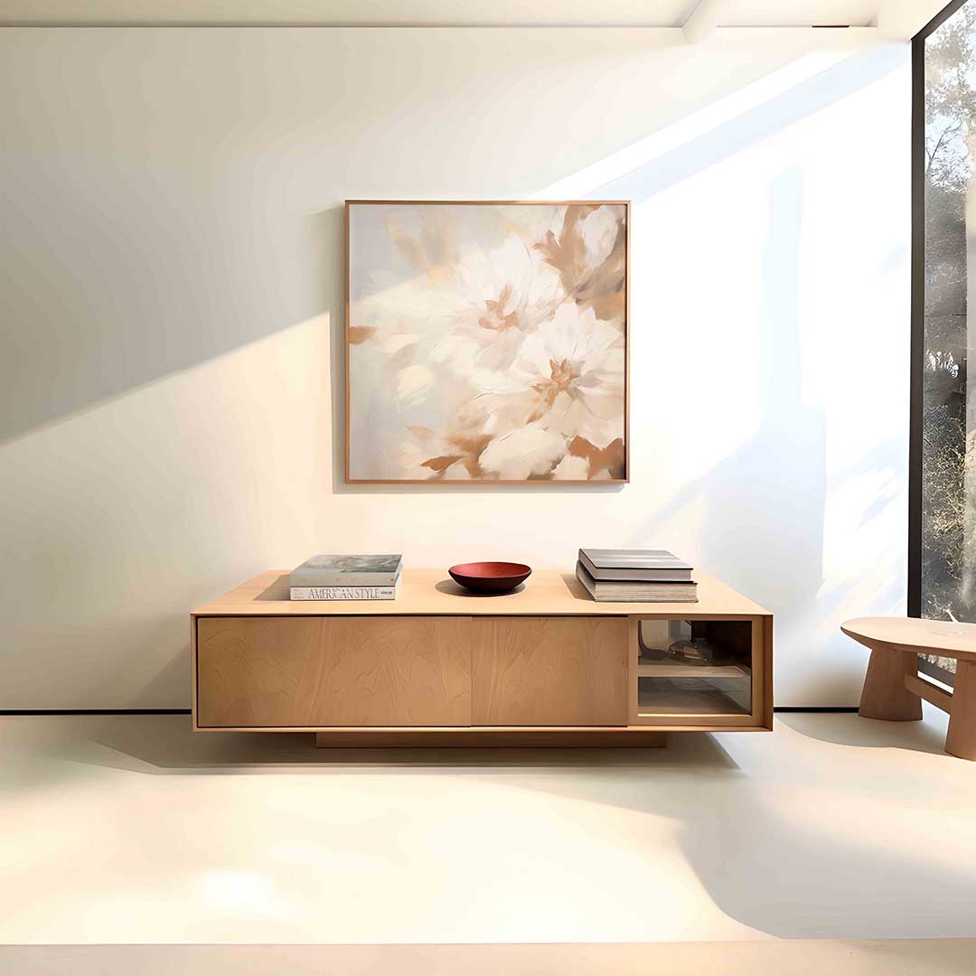 Bloemmotief – vierkante abstracte wanddecoratie van WallArtistic