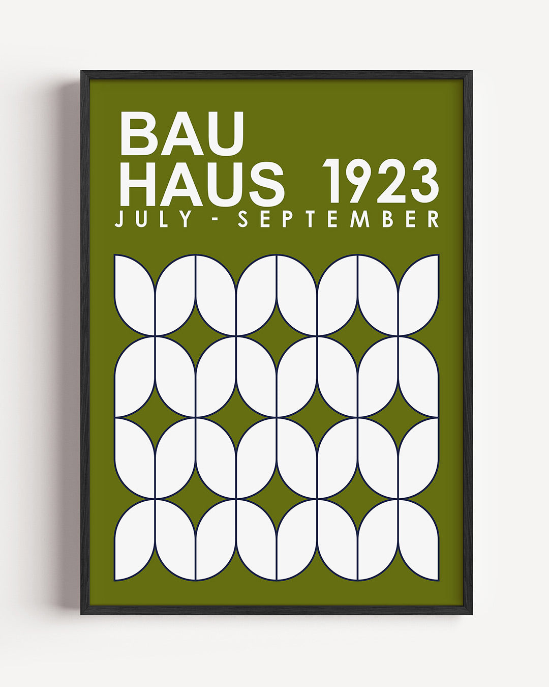 Vormritme en kleur – staande Bauhaus poster als wanddecoratie
