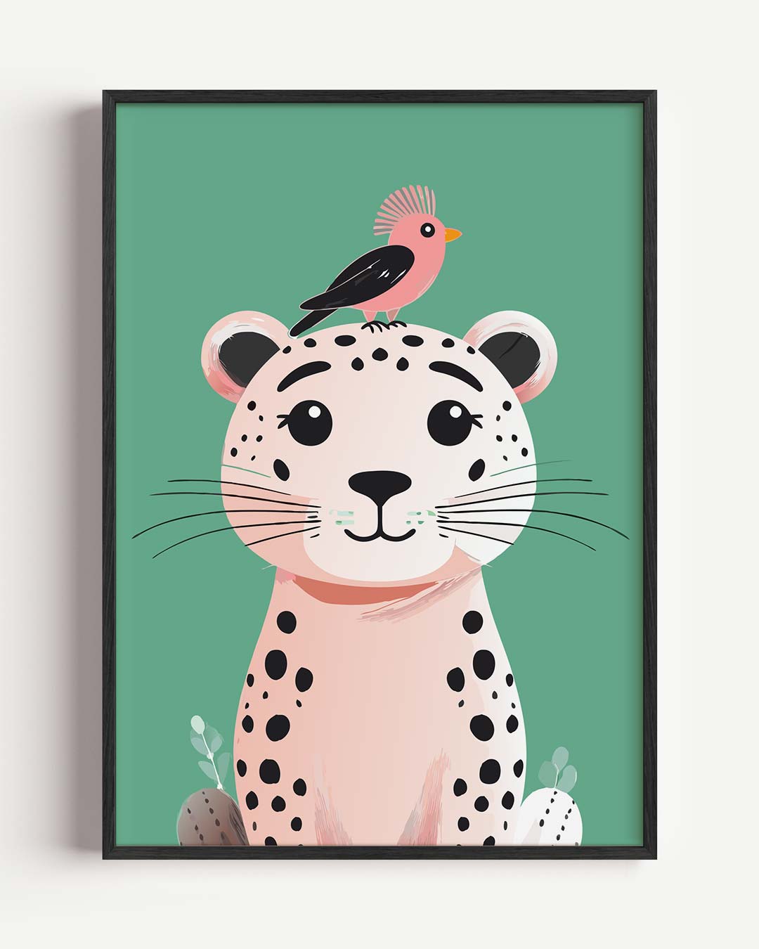 Vrolijke Dierenvriendschap – kids portret poster als wanddecoratie