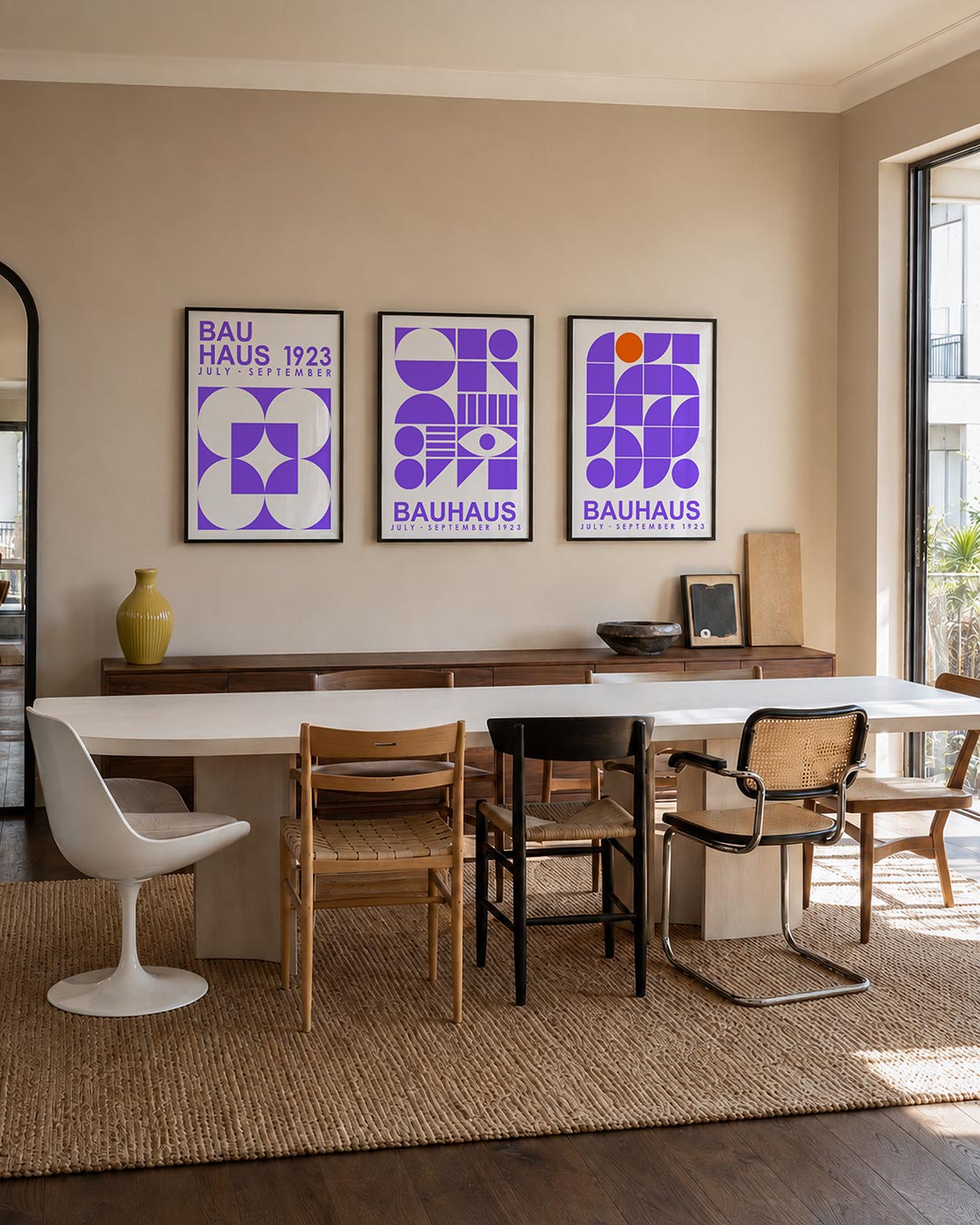Vormen en vlakken driedelige posterset – deze posterset in drie delen toont een speelse combinatie