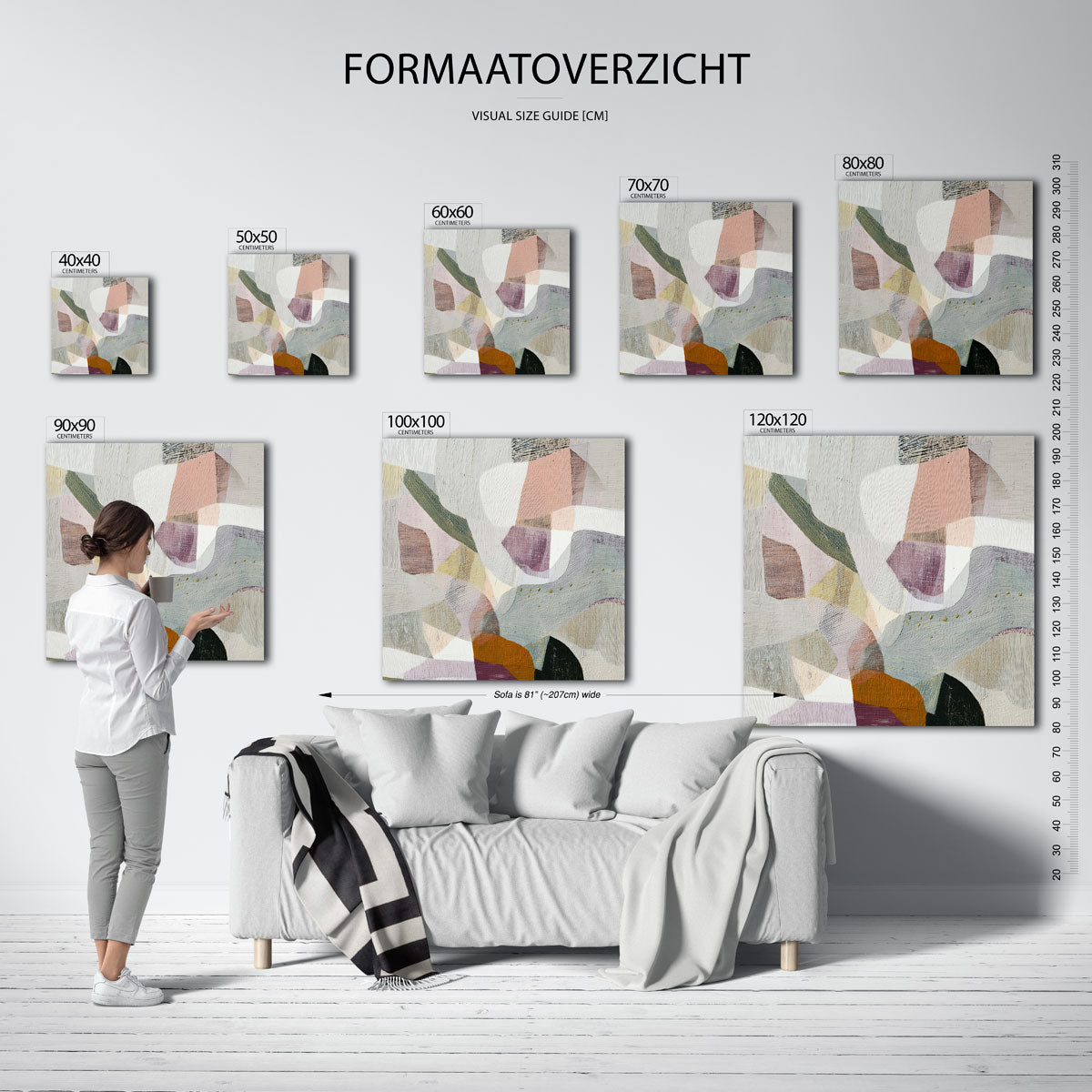 Abstracte vormen – vierkante muurposter met abstracte vormen