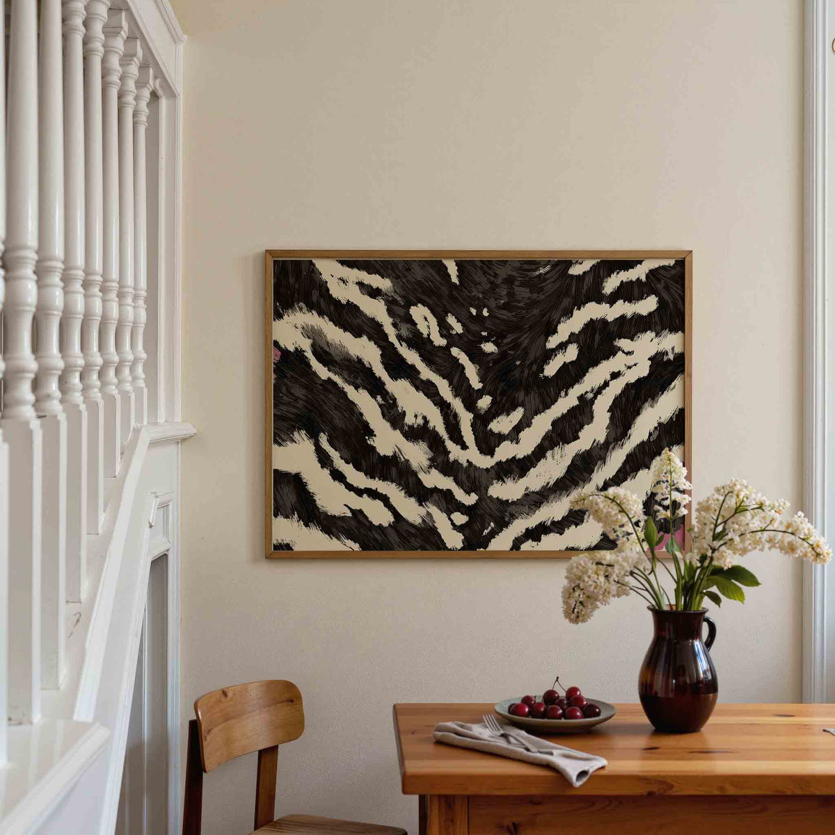 Abstracte strepen – tropische poster in liggend formaat