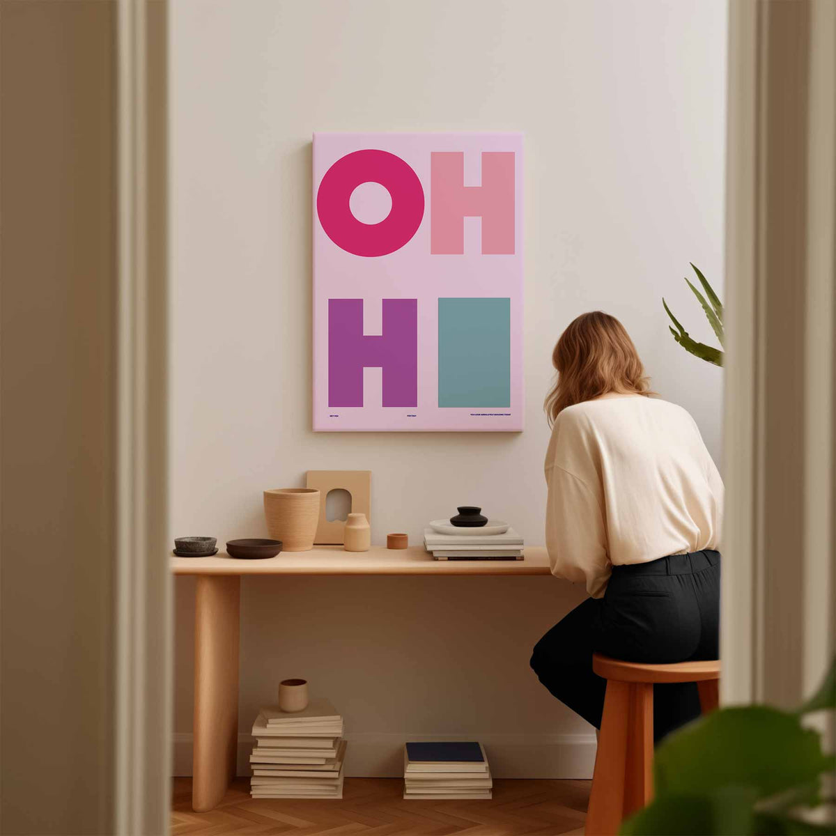 OH HI – plexiglas wanddecoratie in portret formaat